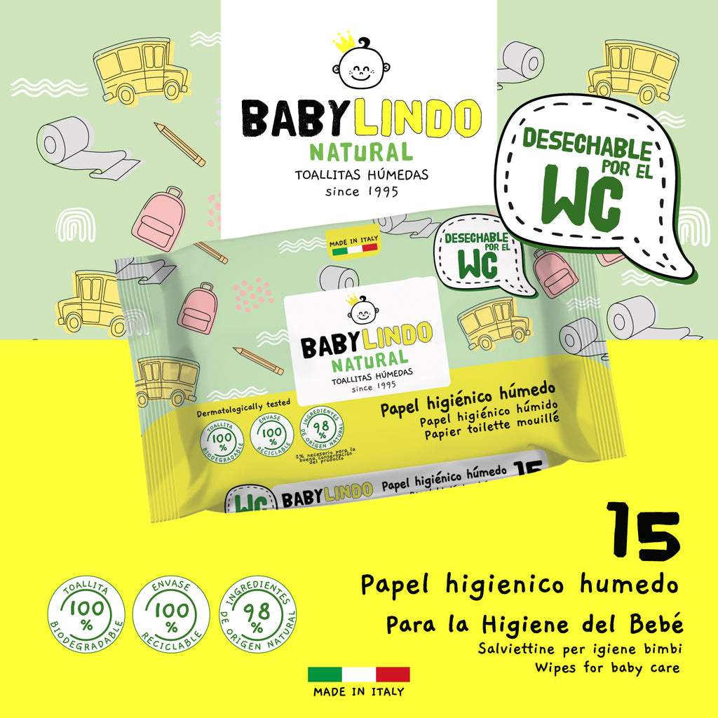 Baby Lindo Natural WC 15 toallitas-20 Paquetes x Caja