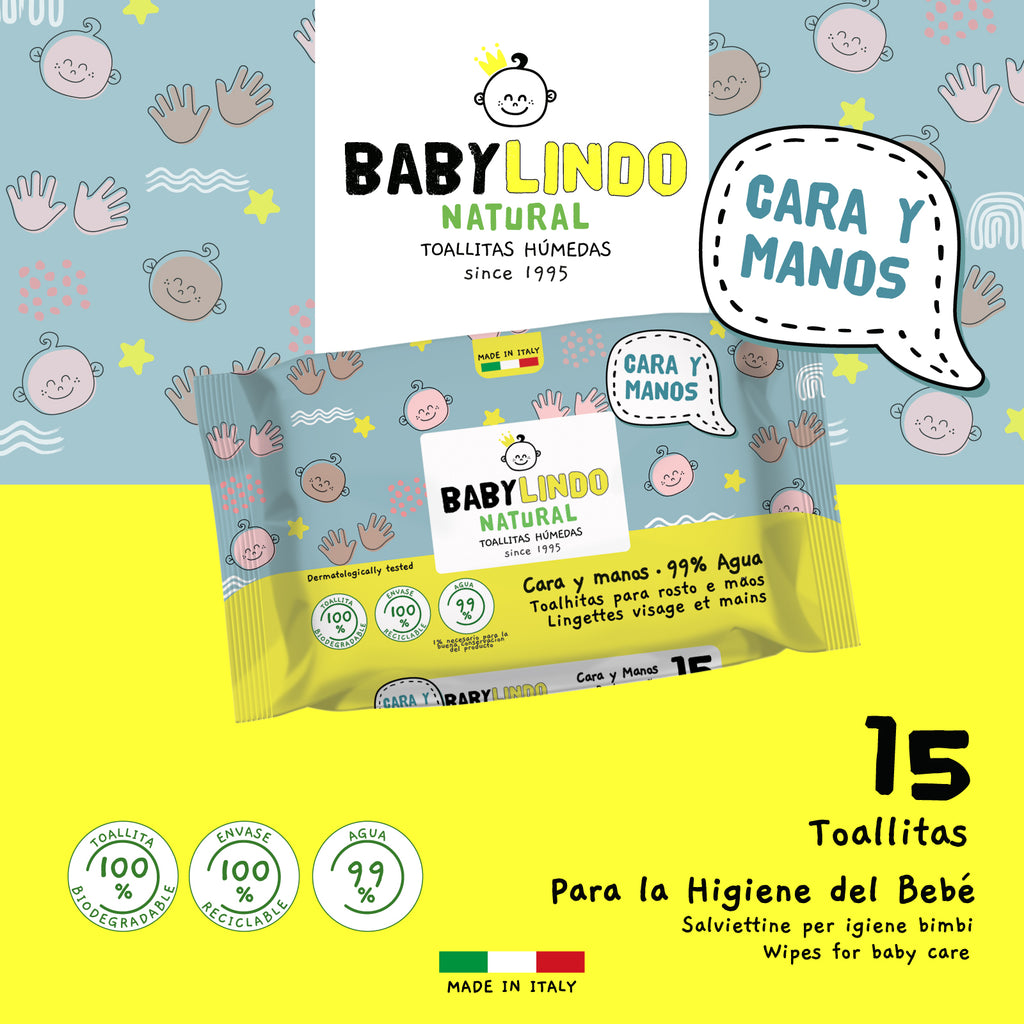 Baby Lindo Natural Cara y Manos 15 toallitas - 20 Paquetes x Caja