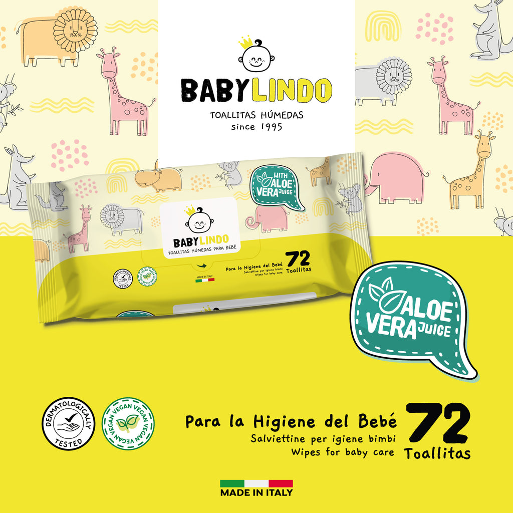 Baby Lindo Aloe 72 toallitas-12 Paquetes x Caja