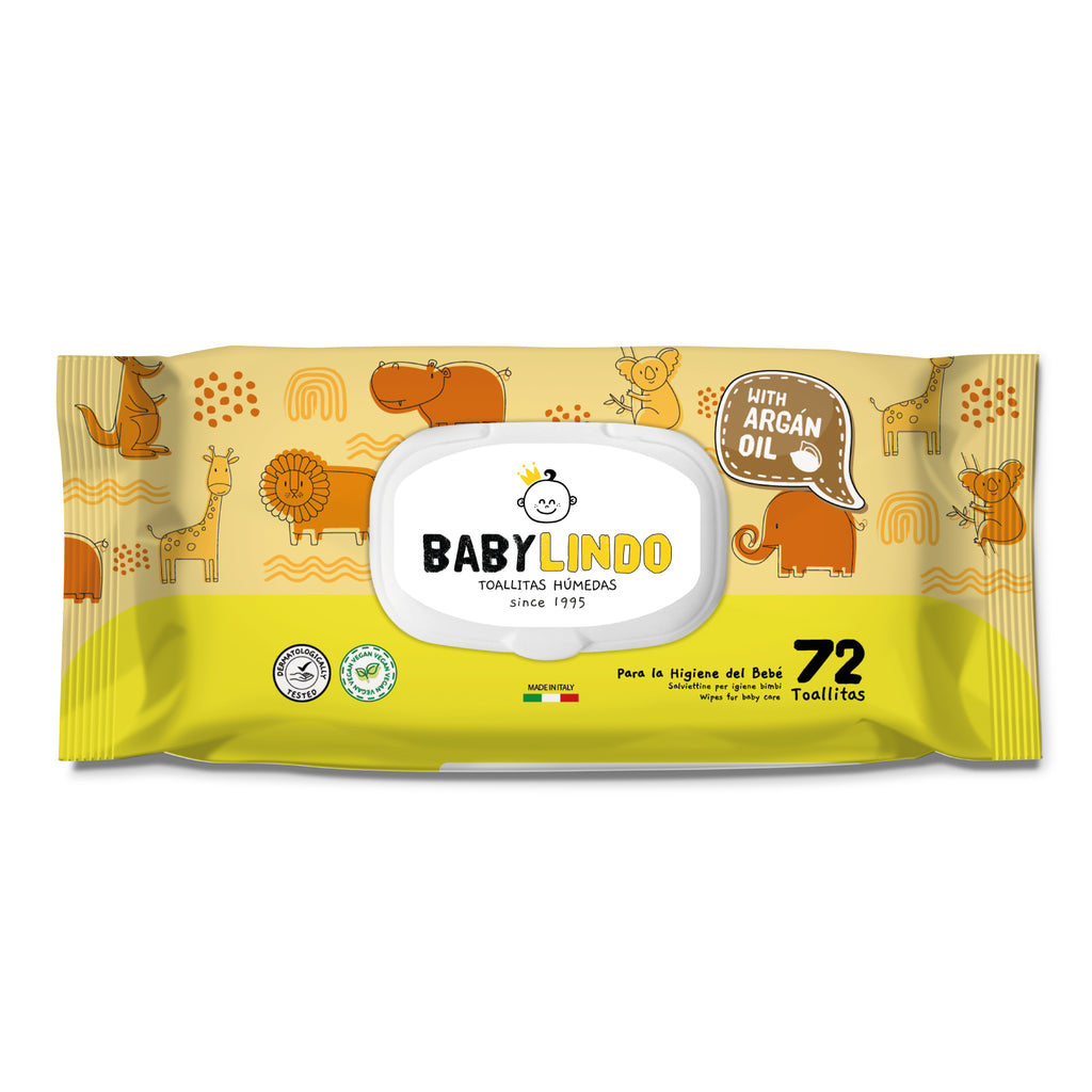 Baby Lindo Argan con Tapa  72 toallitas-12 Paquetes x Caja