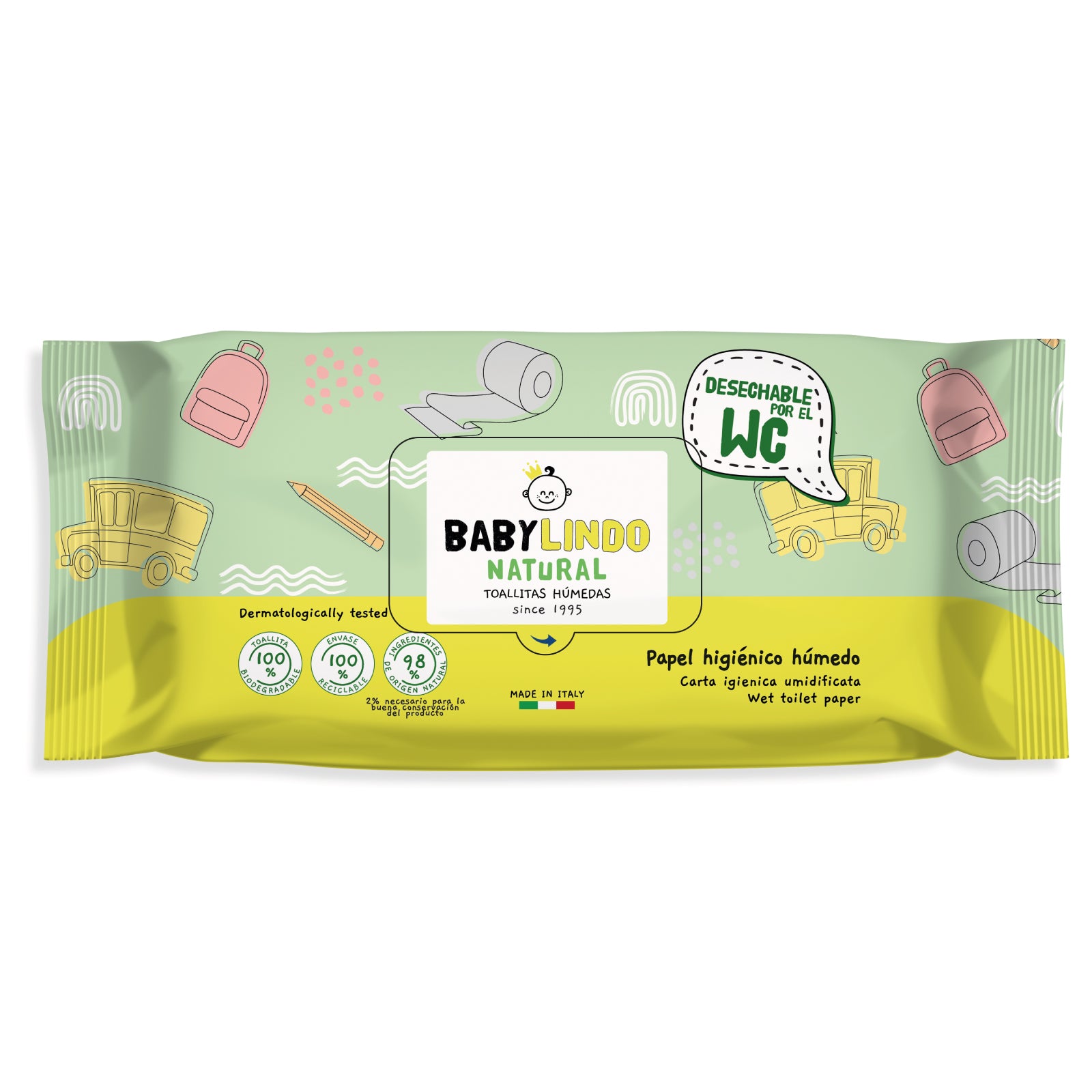 Baby Lindo Natural WC 80 toallitas-12 Paquetes x Caja
