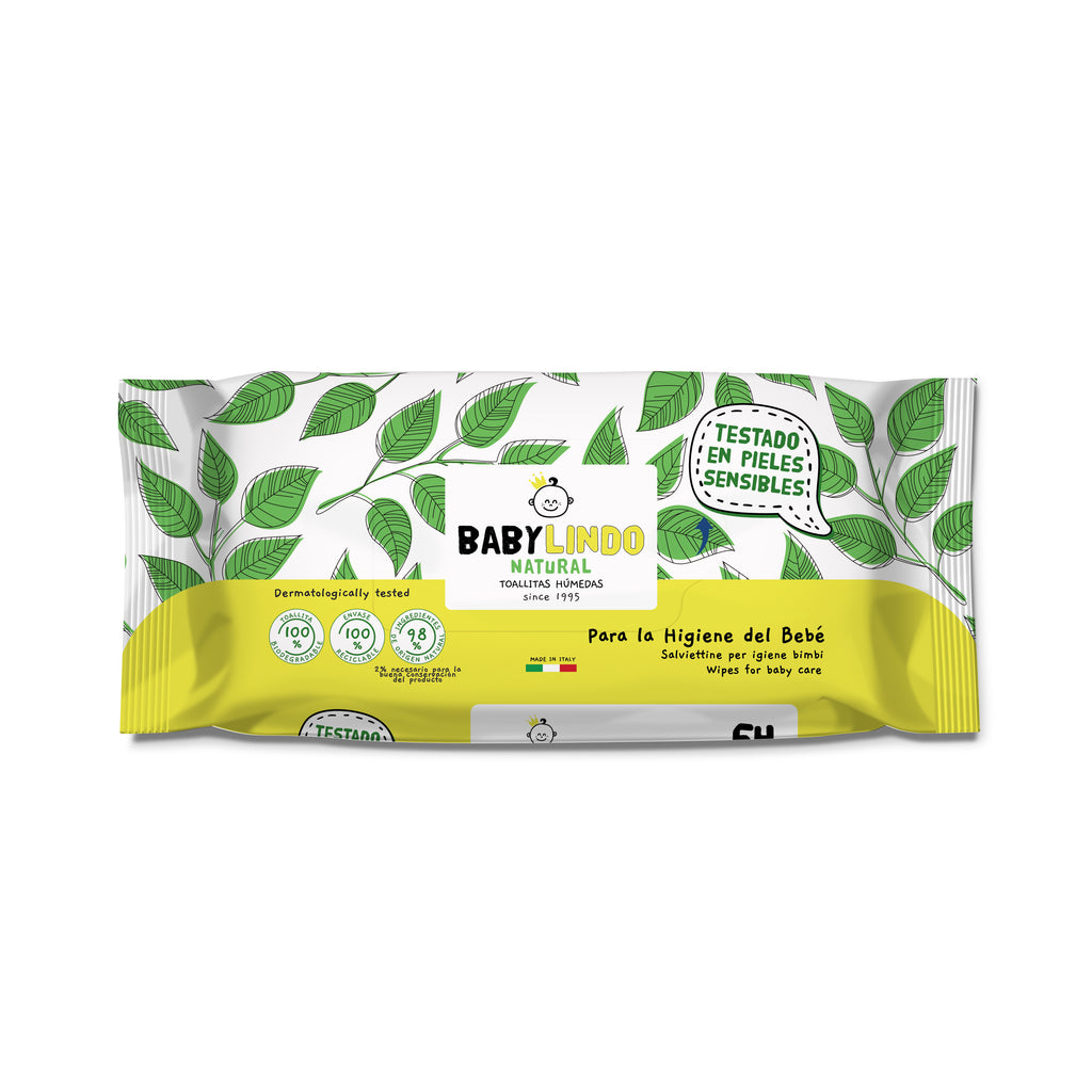 Baby Lindo Natural Sensitive 64 toallitas-12 Paquetes x Caja